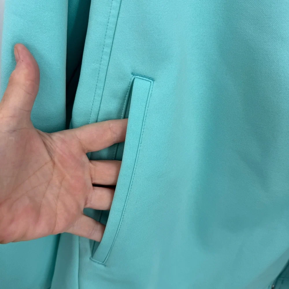 Spyder Fleece lined off center zipper aqua blue Ski Jacket Lightweight XL